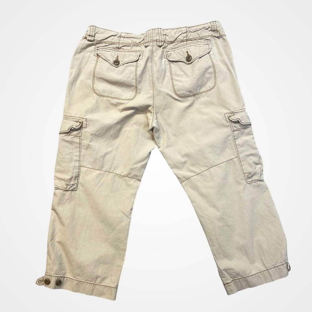 Polo Jeans Co Ralph Lauren Cargo Pants Womens 10 Tan Excellent Ripstop Cropped